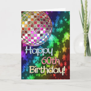 60e verjaardag met Discobal en regenboog van sterr Kaart