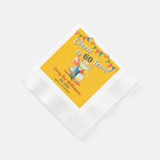 60e verjaardag Mexicaanse Fiesta Proost op 60 jaar Servet (Hoek)