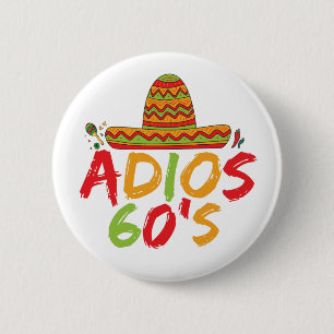 60e verjaardag Mexicaanse Partij Cinco de Mayo Fie Ronde Button 5,7 Cm