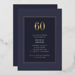 60e verjaardag minimale elegante donkergouden Lijs Folie Uitnodiging<br><div class="desc">60e Verjaardag Minimal Elegant Donkergrijs Paarse Goud Lijst Folie Verjaardagsfeestuitnodiging</div>