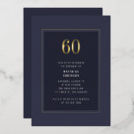 60e verjaardag minimale elegante donkergouden Lijs Folie Uitnodiging<br><div class="desc">60e Verjaardag Minimal Elegant Donkergrijs Paarse Goud Lijst Folie Verjaardagsfeestuitnodiging</div>