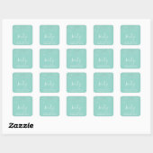 60e verjaardag Mint Green Silver Confetti Vierkante Sticker (Vel)