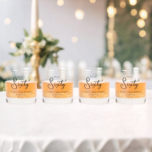 60e verjaardag Modern Elegant Zwart Script Whisky Glas (Insitu (Huwelijk))