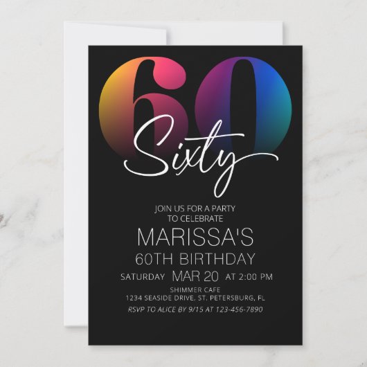 60e verjaardag Modern Kaart (Voorkant)