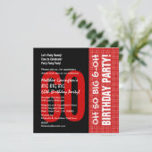 60e verjaardag Modern Red en Black B205 Kaart (Staand voorkant)