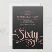 60e verjaardag Modern Script Kaart (Voorkant)