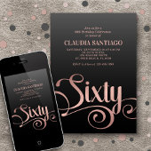 60e verjaardag Modern Script Kaart