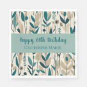 60e verjaardag Modern Servet (Voorkant)