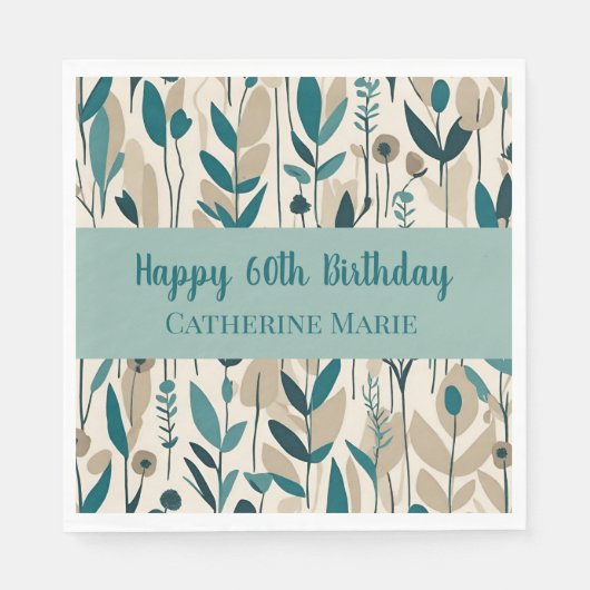 60e verjaardag Modern Servet (Voorkant)