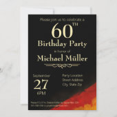 60e verjaardag Modern Zwart, Rood & Goud Kaart (Voorkant)