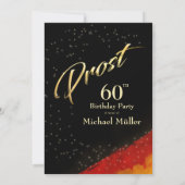 60e verjaardag Modern Zwart, Rood & Goud Kaart (Achterkant)