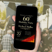 60e verjaardag Modern Zwart, Rood & Goud Kaart