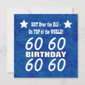 60e verjaardag Moderne Hues of Blue Funny V002 Kaart (Achterkant)