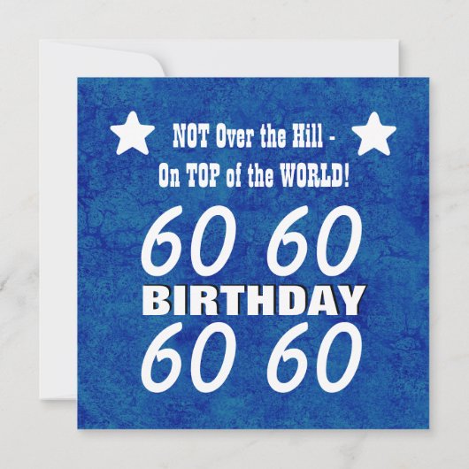 60e verjaardag Moderne Hues of Blue Funny V002 Kaart (Achterkant)