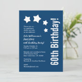 60e verjaardag Moderne met sterren Aangepaste kleu Kaart (Staand voorkant)