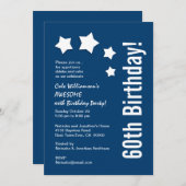 60e verjaardag Moderne met sterren Aangepaste kleu Kaart (Voorkant / Achterkant)