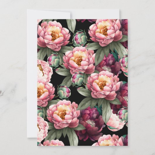 60e verjaardag Moderne Moody Bourgondië Blush Bloe Kaart (Achterkant)