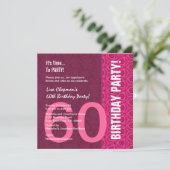 60e verjaardag Moderne Roze en wijn C949A Kaart (Staand voorkant)