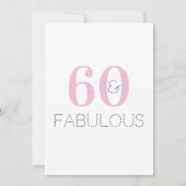 60e verjaardag Moderne roze partij uitnodiging (Achterkant)
