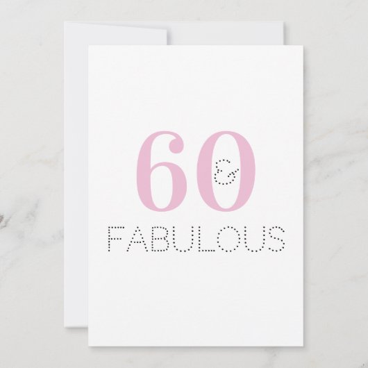 60e verjaardag Moderne roze partij uitnodiging (Achterkant)