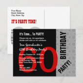 60e verjaardag Moderne stijl Rood Zwart Grijs V01 Briefkaart (Voorkant / Achterkant)