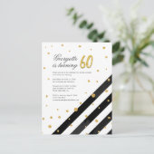60e verjaardag moderne typografie partij uitnodiging briefkaart (Staand voorkant)