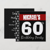60e verjaardag Moderne voor im Red White Black W17 Kaart (Voorkant / Achterkant)