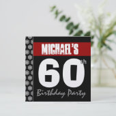 60e verjaardag Moderne voor im Red White Black W17 Kaart (Staand voorkant)