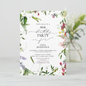 60e Verjaardag Moderne Zomer Wildflower Waterverf Kaart (Staand voorkant)