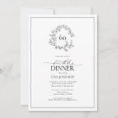 60e verjaardag Moderne Zwart & Wit Bladkam Kaart (Voorkant)