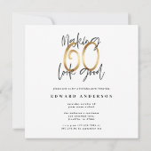 60e verjaardag moderne zwarte en goudprijs (Achterkant)