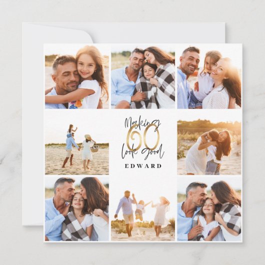 60e verjaardag moderne zwarte en goudprijs (Voorkant)