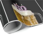 60e verjaardag Mok bier met kaarsen Cadeaupapier (Rol Hoek)