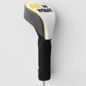 60e Verjaardag Motivatie Modern Geel Zwart Golfheadcover (Schuin)