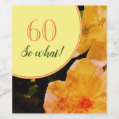 60e verjaardag Motivatie Rozen Wijn Etiket (Enkel label)
