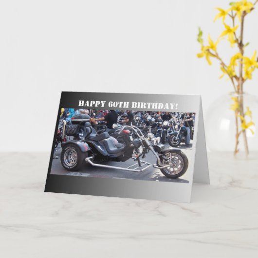 60e verjaardag motorfiets kaart (Gele Bloem)