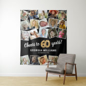 60e verjaardag Multi foto achtergrond Wandkleed (In situ)