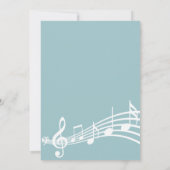 60e verjaardag muzieknoten blauwgroen blauw kaart (Achterkant)