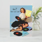 60e verjaardag Muzieknoten vinylrecords omhoog Kaart (Staand voorkant)