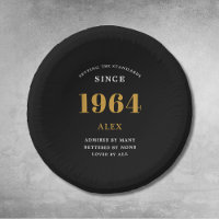 60e Verjaardag Naam 1964 Zwart Goud Elegant Chic
