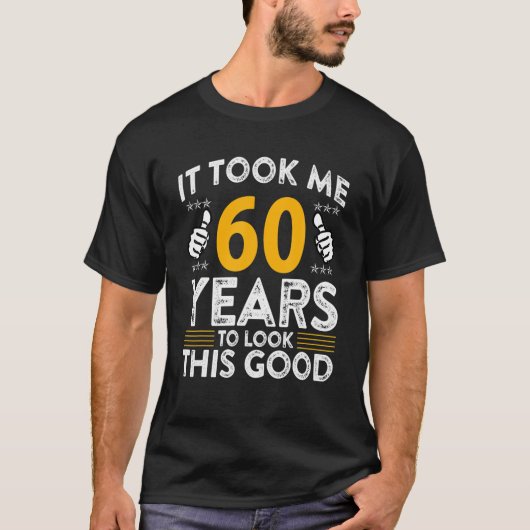 60e verjaardag nam het T-shirt me 60 jaar goed gra (Voorkant)