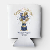 60e verjaardag Navy Blauwe Ballon Cake Blikjeskoeler (Achterkant)