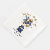 60e verjaardag Navy Blue Balloon Cake Servet (Hoek)
