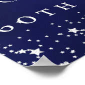 60e verjaardag Navy Blue Silver Stars Foto welkom Poster (Hoek)