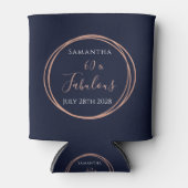 60e verjaardag Navy Roos Gold Party Blikjeskoeler (Voorkant)