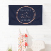 60e verjaardag Navy Roos Gold Party Spandoek (Insitu)