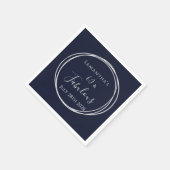 60e verjaardag Navy Silver verjaardagsfeest Servet (Hoek)