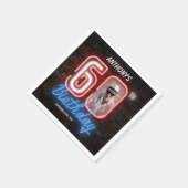 60e Verjaardag Neon 80s Retro Moderne Aangepaste F Servet (Hoek)