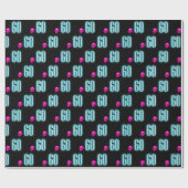 60e verjaardag Neon Sign met ballon Cadeaupapier (Vlak)