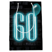 60e verjaardag Neon Sign on Brick Medium Cadeauzakje (Voorkant)